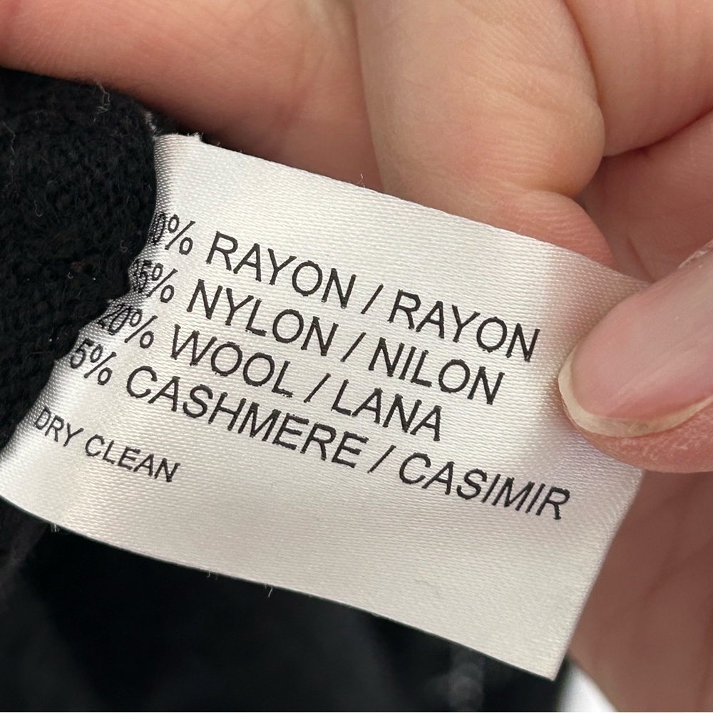 Oscar Oscar De La Renta Black Open Knit Cashmere Wool High Low Cardigan - Picture 13 of 16